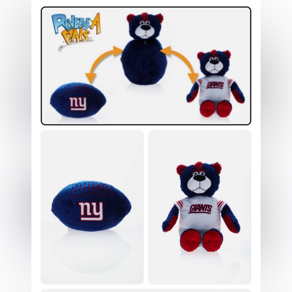 New York Giants Reverse-A-Pal Plush Toy-NFL Stuffed Mascot and Football